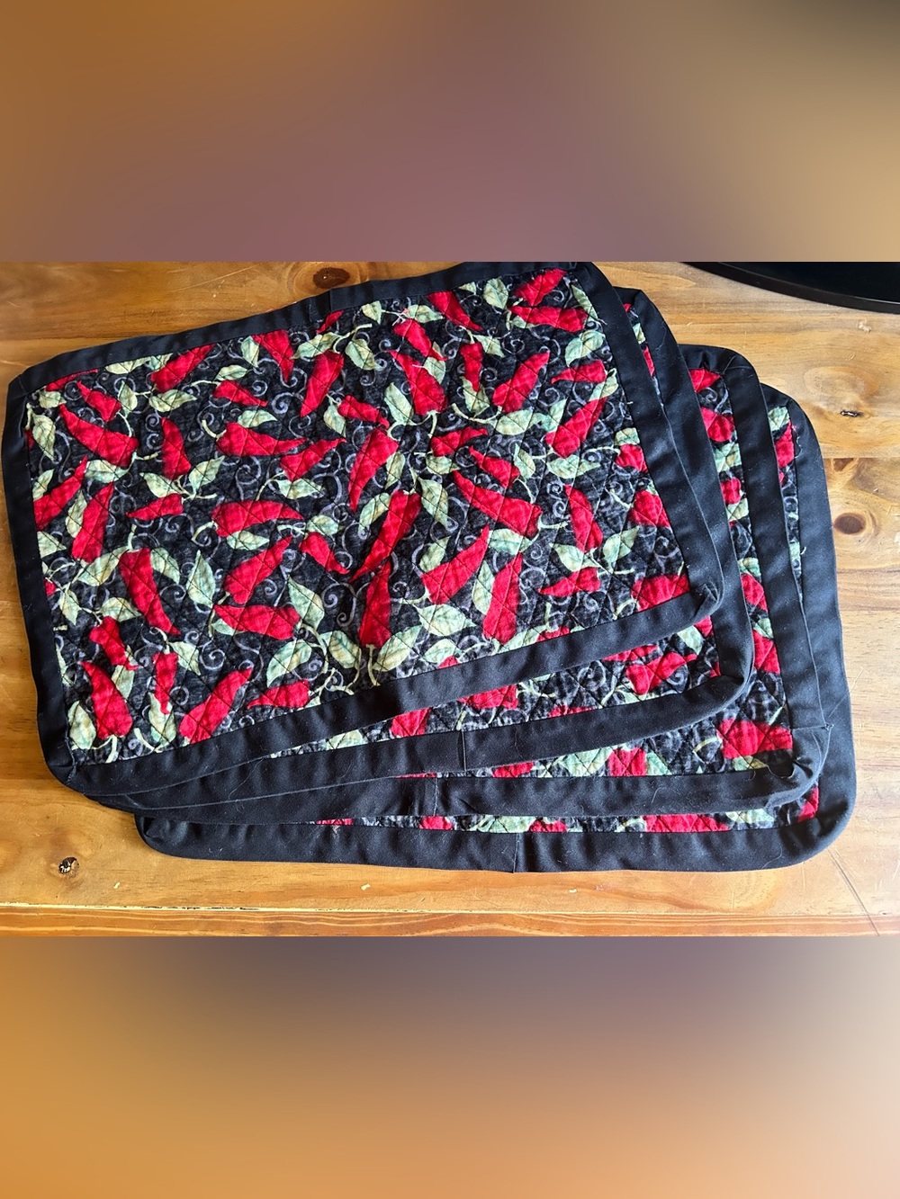 Handmade chili placemats